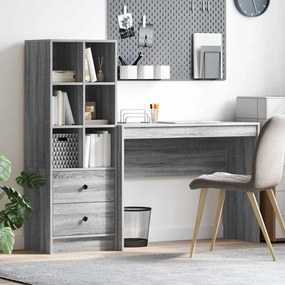 vidaXL Mesa com Armazenamento 2 pcs Sonoma cinzento 100 x 40 x 76 cm