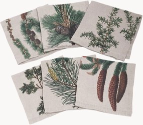 Guardanapos em linho Trees Conifers, conjunto de 6