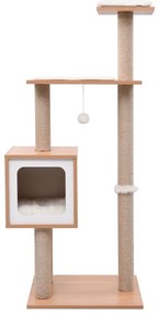 Árvore para gatos c/ tapete arranhador sisal 123 cm