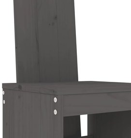 Cadeiras de bar 2 pcs 40x42x120 cm pinho maciço cinzento