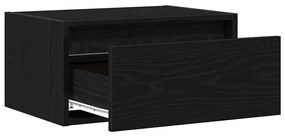 Mesas de cabeceira de parede com luzes LED 2 pcs carvalho preto