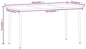 7 pcs conjunto de jantar para jardim preto