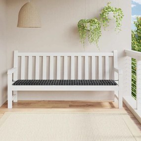 Almofadão p/ banco jardim 200x50x4cm tecido padrão xadrez preto