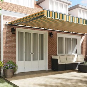 Toldo Retrátil Automático Verde e Amarelo 600 x 300 cm