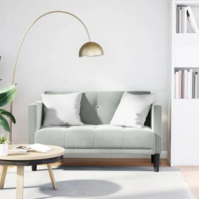 vidaXL Sofá-luvas 111 cm veludo cinzento-claro