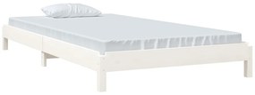Cama empilhável 90x190 cm madeira de pinho maciça branco