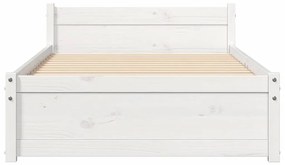 Estrutura de cama solteiro 90x190 cm madeira maciça branco