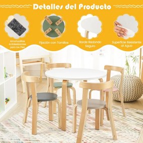 Conjunto de mesa e cadeiras para crianças de 5 peças Mesa de actividades com 4 cadeiras Multicolorido