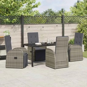 Conjunto de Jantar de Jardim 5 pcs Cinzento 160 x 80 x 73 cm