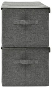 Caixas de arrumação 2 pcs 50x30x25 cm tecido antracite