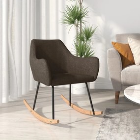vidaXL Cadeira de baloiço tecido castanho-escuro