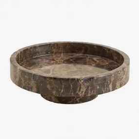 Vaciabolsos Redondo Ø25 Cm Em Pedra Natural Kevara Mármore Castanho Emperador - Sklum