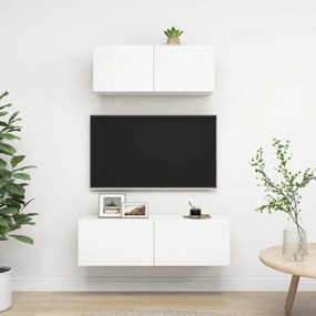 Móvel de TV de Parede Valqui de 2 Módulos L - Branco - Design Moderno