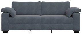 Sofá de 3 lugares 178 cm veludo cinza-escuro