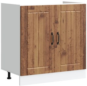 Gabinete de Cozinha 'Lucca'com Duplas Pia - Madeira Antiga, Madeira En