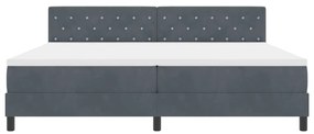 Cama Box com Colchão vidaXL Cinza Escuro 200x200 cm Veludo