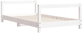 Estrutura de cama infantil 80x160 cm pinho maciço branco