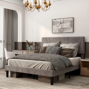 Estrutura de cama de casal 140 x 190 cm, cama para 2 pessoas (COLCHÃO NÃO INCLUIDO), cabeceira ajustável, base de cama 150 x 198 x 100/105/110/115/120