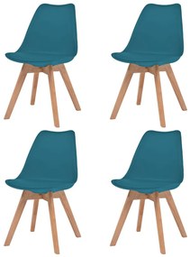 vidaXL Cadeiras de jantar 4 pcs plástico turquesa