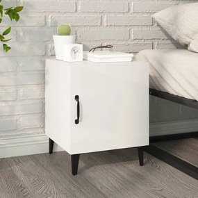 vidaXL Mesa de cabeceira madeira processada branco brilhante