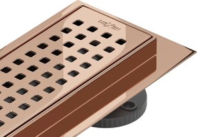 Mexen Flat 360° M08 ralo de duche linear rotativo 50 cm, ouro rosa - 1625050-40