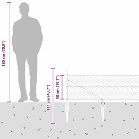 Cerca Hexagonal vidaXL Cinza 0.5x50 m Aço