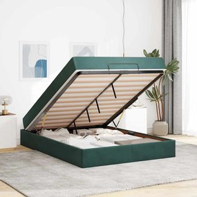 Estrutura da Cama Outros Verde-escuro 160 x 200 cm Veludo