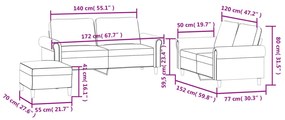 3 pcs conjunto de sofás com almofadões veludo preto