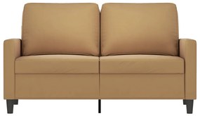Sofá de 2 lugares veludo 120 cm castanho
