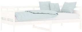 Sofá-cama 90x200 cm madeira de pinho maciça branco