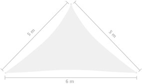 Para-sol estilo vela tecido oxford triangular 5x5x6 m branco