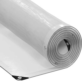 vidaXL Encerado transparente com ilhós 5x12 m Polietileno