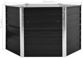Canteiro elevado jardim aço galvanizado 129x129x77 cm antracite
