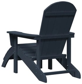 Cadeiras Adirondack vidaXL com Apoios de Pés 2 pcs Azul-marinho HDPE
