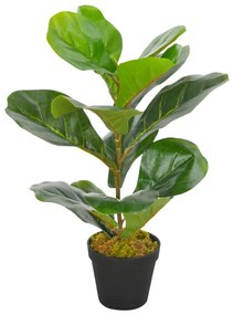 Planta figo folhas de violino artificial com vaso 45 cm verde