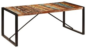 Mesa de jantar 200x100x75 cm madeira recuperada maciça