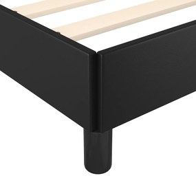 Estrutura de Cama Salu com Cabeceira em Couro Artificial Preto - 80x20