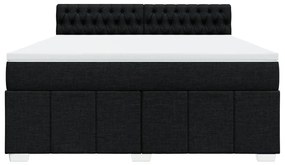 Cama com molas/colchão 180x200 cm tecido preto