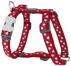 Arnês para Cães Red Dingo Style Vermelho Estrela Branco 46-76 cm