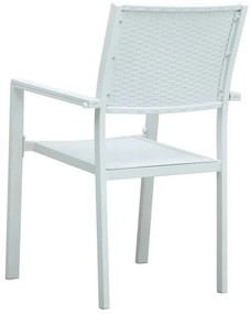5 pcs conjunto de jantar para jardim branco
