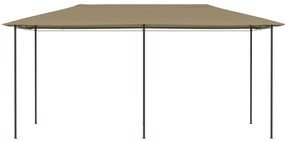 Gazebo 2,98x5,3x2,59 m 160 g/m² cinzento-acastanhado