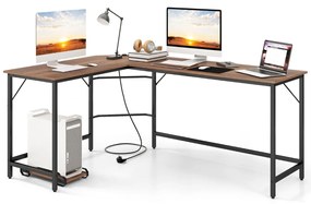 Mesa de computador de escritório com estante dupla de 3 níveis e prateleira para monitor - branca