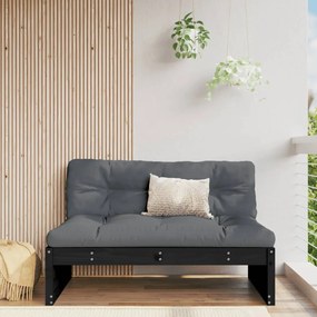 vidaXL Sofá de centro 120x80 cm madeira de pinho maciça preto