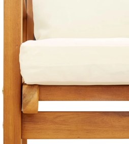 3 pcs conjunto lounge de jardim c/ almofadões acácia maciça