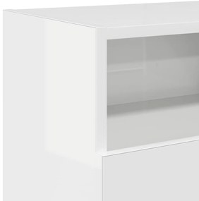 Móvel de TV com luzes LED 120x30x50 cm branco brilhante