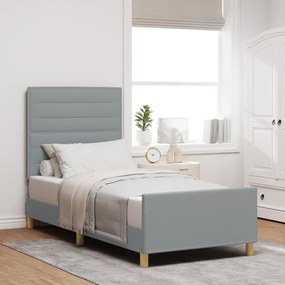 Cama vidaXL Cinza Claro 90x200 cm Tecido