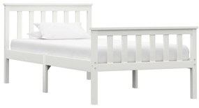 283215 vidaXL Estrutura de cama 100x200 cm madeira pinho maciço branco