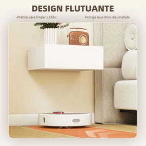 Conjunto de 2 Mesas de Cabeceira de Parede Mesas de Cabeceira Flutuantes com 1 Gaveta para Quarto 40x30x15 cm Branco