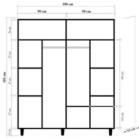 Guarda-roupa Loni – Sonomo – 180x192x52 cm