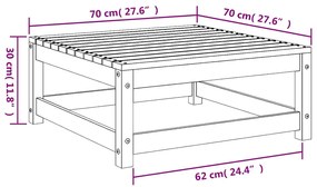 2 pcs conjunto lounge de jardim pinho maciço cinzento